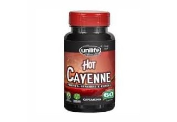 Hot Cayenne, Pimenta, Canela e Gengibre 60 Cápsulas - Unilife