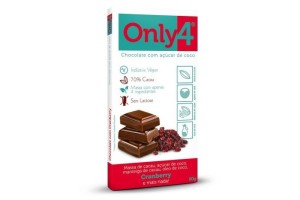 CHOCOLATE 70% CACAU COM CRANBERRY - ONLY 4